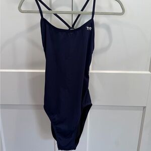TYR Size 32 Dark Blue One Piece Swimsuit
